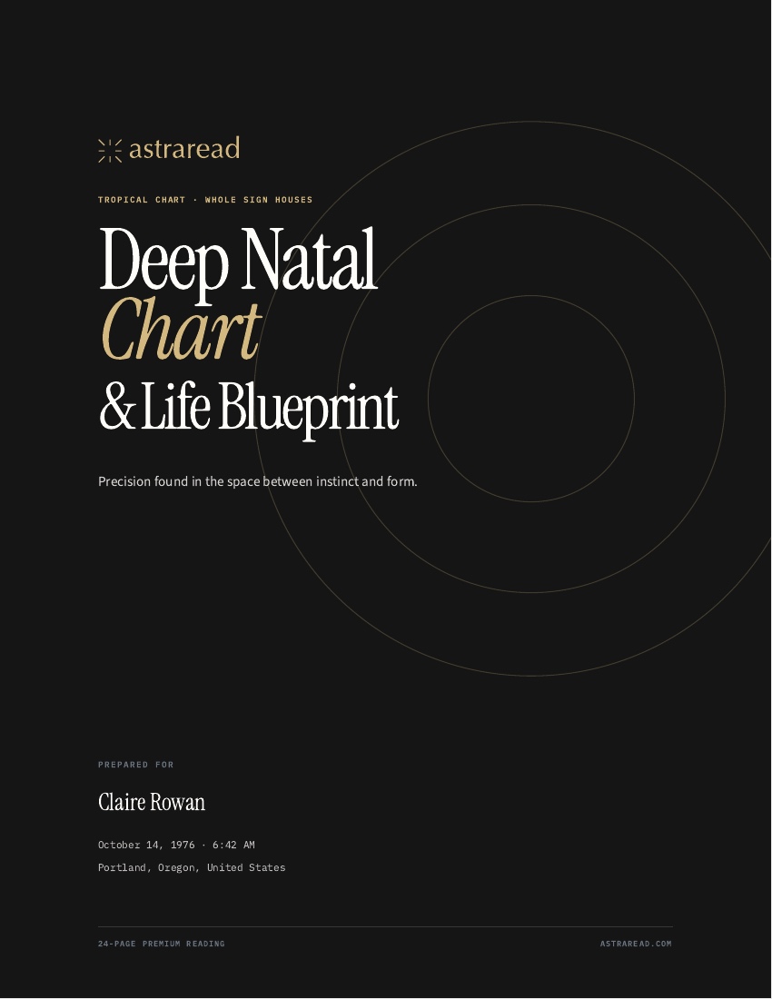 Cover of Claire Rowan’s Deep Natal Chart demo report